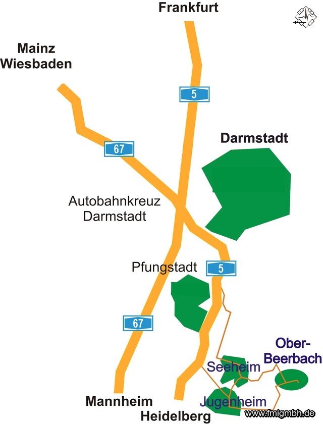 Anfahrtsbeschreibung Autobahnen